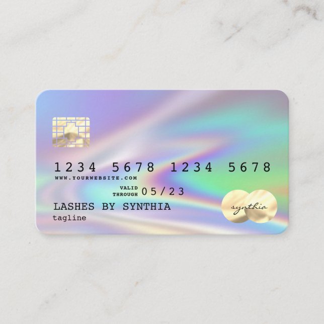 Holograph Modern Credit Card Style Add Logo Visitenkarte (Vorderseite)