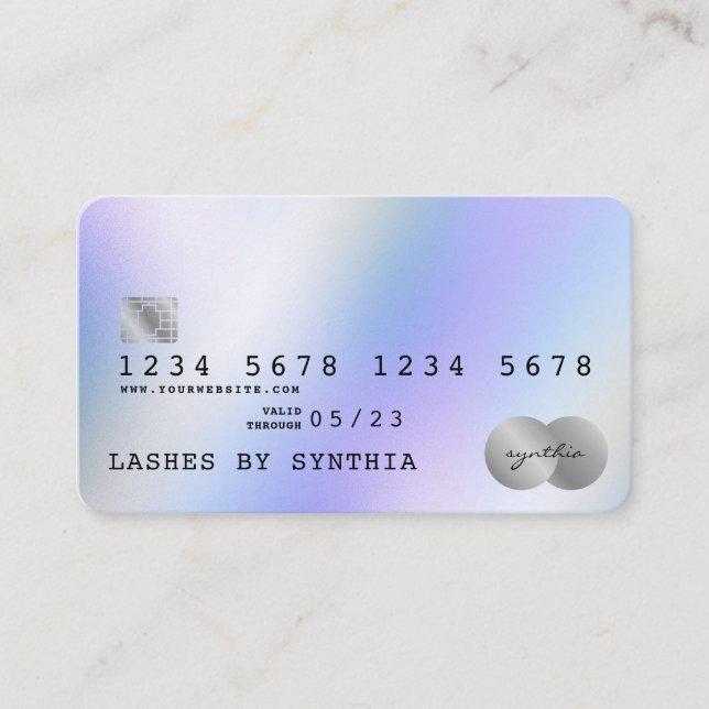 Holograph Modern Credit Card Style Visitenkarte (Vorderseite)