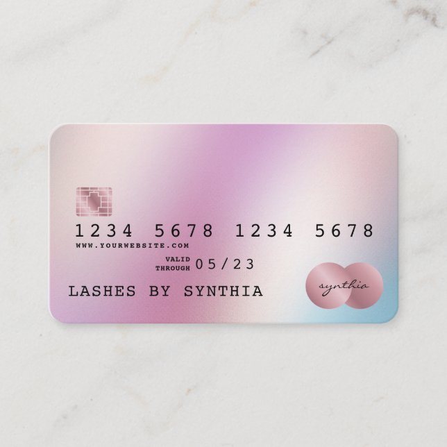 Holograph Modern Credit Card Style Visitenkarte (Vorderseite)