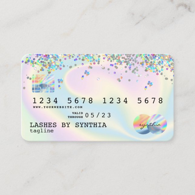 Holograph Modern Credit Card Style Visitenkarte (Vorderseite)