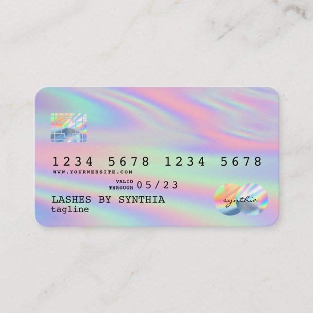 Holograph Modern Credit Card Style Visitenkarte (Vorderseite)