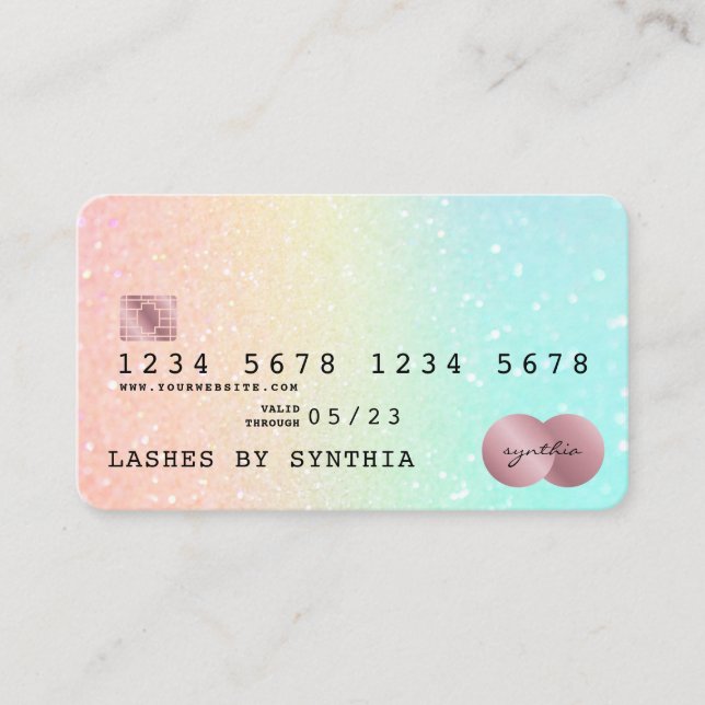 Holograph Modern Credit Card Style Visitenkarte (Vorderseite)