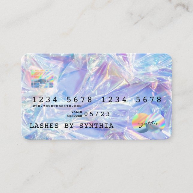 Holograph Modern Credit Card Style Visitenkarte (Vorderseite)