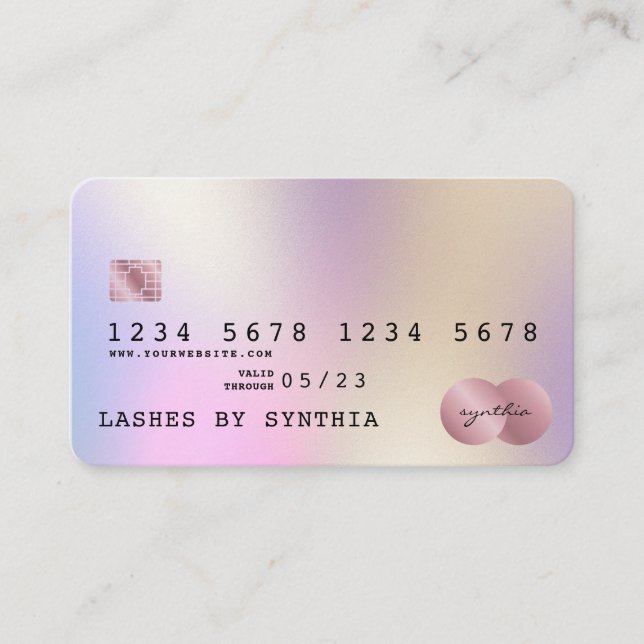 Holograph Modern Credit Card Style Visitenkarte (Vorderseite)