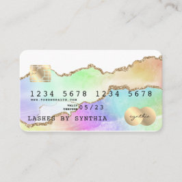 Holograph Pastel agate unicorat Kreditkarte Visitenkarte