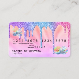 Holograph Pastel Modern Credit Card Style Visitenkarte