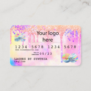 Holograph Pastel unicorn Modern Credit Card LOGO Visitenkarte