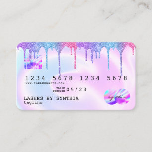 Holograph Pastel unicorn Moderne Kreditkarte Stil Visitenkarte
