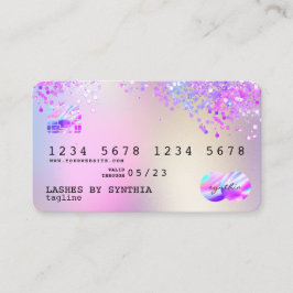 Holograph Pastel unicorn Moderne Kreditkarte Stil Visitenkarte