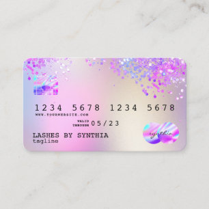 Holograph Pastel unicorn Moderne Kreditkarte Stil Visitenkarte