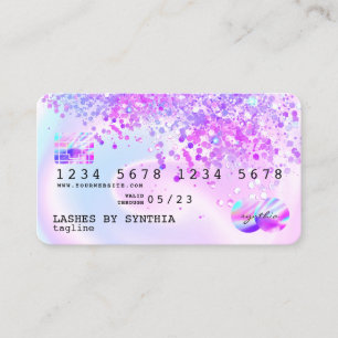 Holograph Pastel unicorn Moderne Kreditkarte Stil Visitenkarte