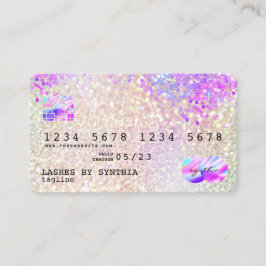 Holograph Pastel unicorn Moderne Kreditkarte Stil Visitenkarte
