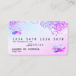Holograph Pastel unicorn Moderne Kreditkarte Stil Visitenkarte