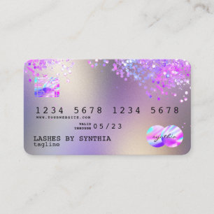 Holograph Pastel unicorn Moderne Kreditkarte Stil Visitenkarte