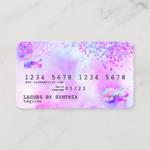 Holograph Pastel unicorn Moderne Kreditkarte Stil Visitenkarte