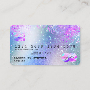 Holograph Pastel unicorn Moderne Kreditkarte Stil Visitenkarte