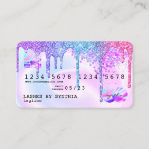 Holograph Pastel unicorn Moderne Kreditkarte Stil Visitenkarte