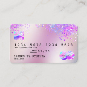 Holograph Pastel unicorn Moderne Kreditkarte Stil Visitenkarte