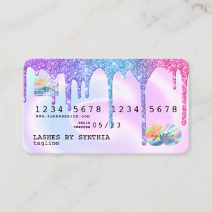 Holograph Pastel unicorn Moderne Kreditkarte Stil Visitenkarte