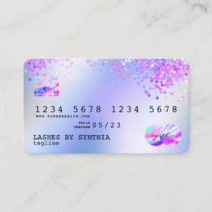 Holograph Pastel unicorn Moderne Kreditkarte Stil Visitenkarte