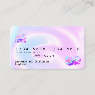 Holograph Pastel unicorn Moderne Kreditkarte Stil Visitenkarte
