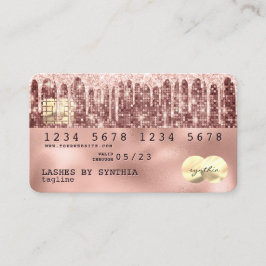 Holograph Rose gold Glitzer Moderne Kreditkarte Visitenkarte