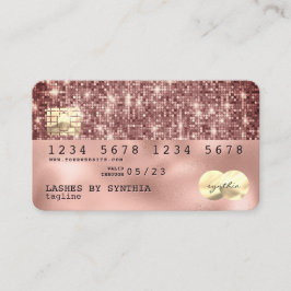 Holograph Rose gold Glitzer Moderne Kreditkarte Visitenkarte
