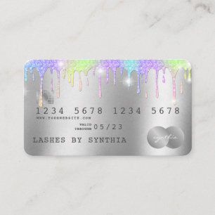 Holograph Silver Unicorn Drilling Credit Card Lash Visitenkarte