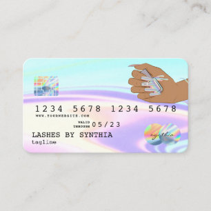 Holograph unicorn Credit Card Nail Tech Visitenkarte