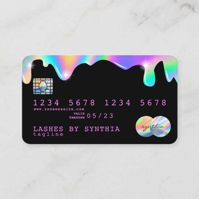 Holograph Unicorn Credit Card Tropfen Visitenkarte (Vorderseite)