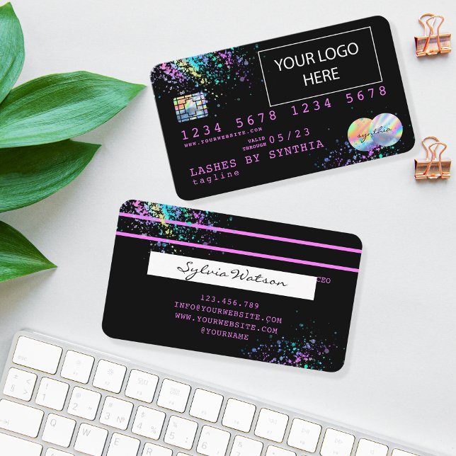 Holograph Unicorn Dripp Credit Card add your logo Visitenkarte (Von Creator hochgeladen)
