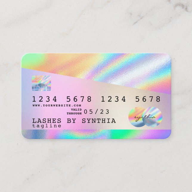 Holograph Unicorn Dripp Kreditkarte Visitenkarte (Vorderseite)