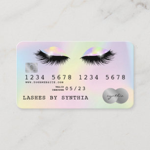 Holograph Unicorn Modern Credit Card Lashes Visitenkarte