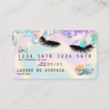 Holograph Unicorn Modern Credit Card Lashes