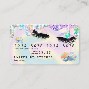 Holograph Unicorn Modern Credit Card Lashes Visitenkarte