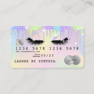 Holograph Unicorn Modern Credit Card Lashes Visitenkarte