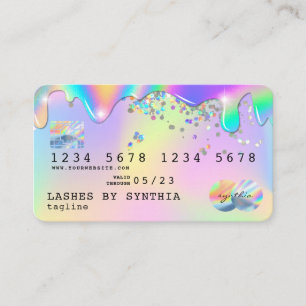 Holograph Unicorn Modern Credit Card Style Visitenkarte