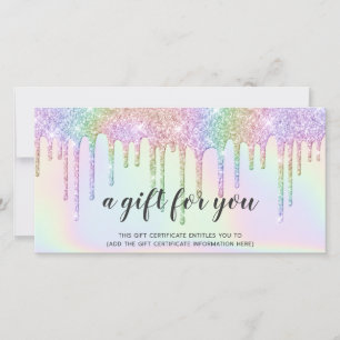 Holographe carte cadeau licorne parties scintillan