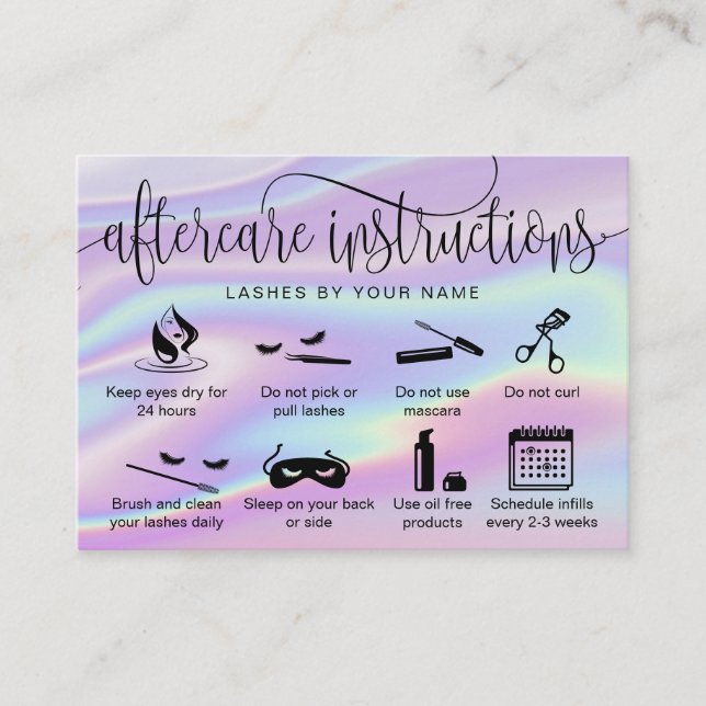 Holographe carte de postprise en charge Eclash ext (Devant)