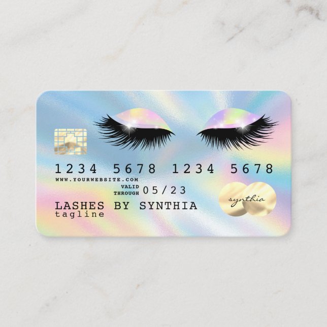 Holographe Unicorn Drivers Carte de crédit yeux co (Devant)