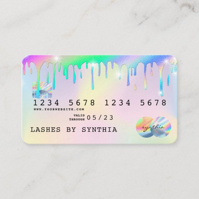 Holographe Unicorn Lashes de carte de crédit de sé (Devant)
