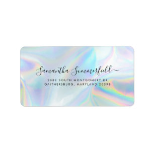Holographic Beautician Salon Modern Adressaufkleber