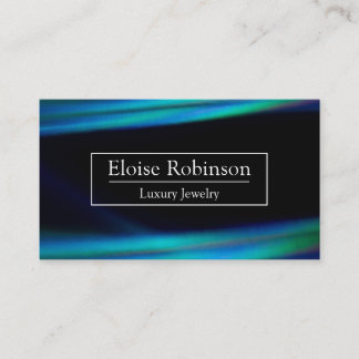 Holographic Black Blue Elegante Business Card Visitenkarte