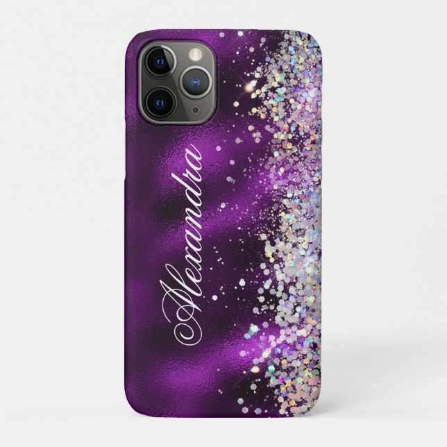 Holographic Bling Luxury Sparkle Glitzer Custom Case-Mate iPhone Hülle (Rückseite)