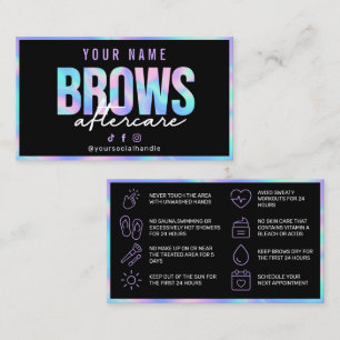 Holographic Brows Aftercare Card Visitenkarte