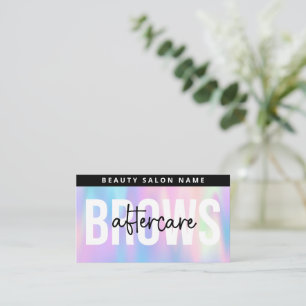 Holographic Brows Aftercare PMU Brow Instructions Visitenkarte