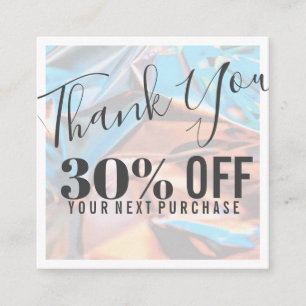 Holographic Business Discount Card Quadratische Visitenkarte