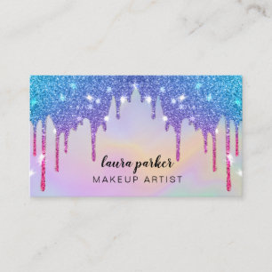 Holographic Driving Glitzer Makeup Hair Stylist Visitenkarte