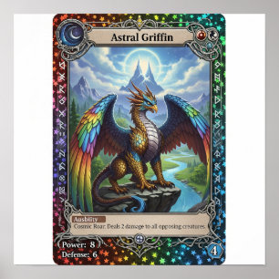 Holographic Fantasy Trading Card Poster