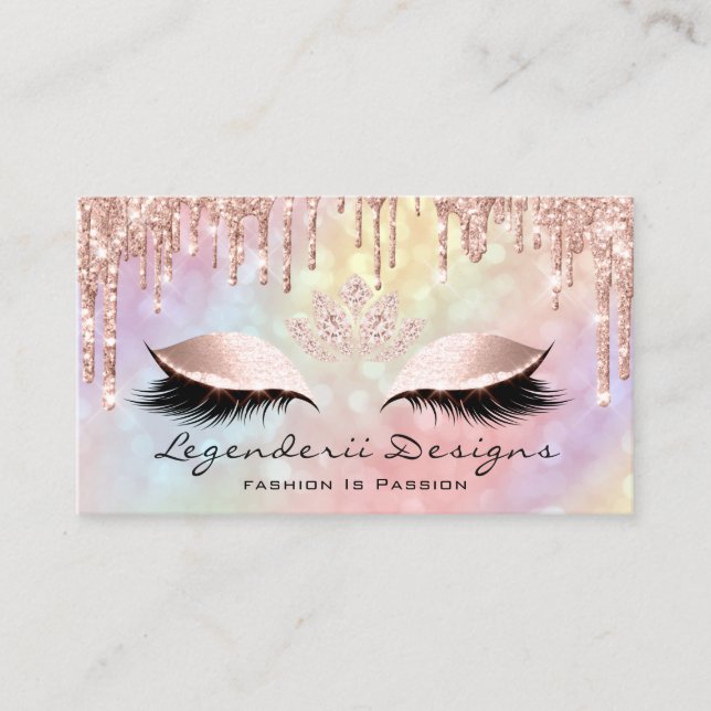 Holographic Fashion Eyelash Lashes Glitzer Lotus Visitenkarte (Vorderseite)